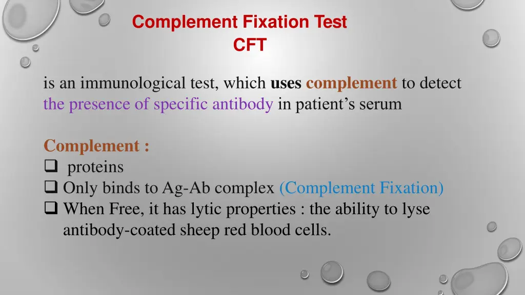 complement fixation test cft