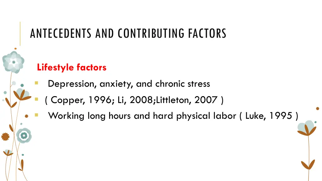 antecedents and contributing factors 2