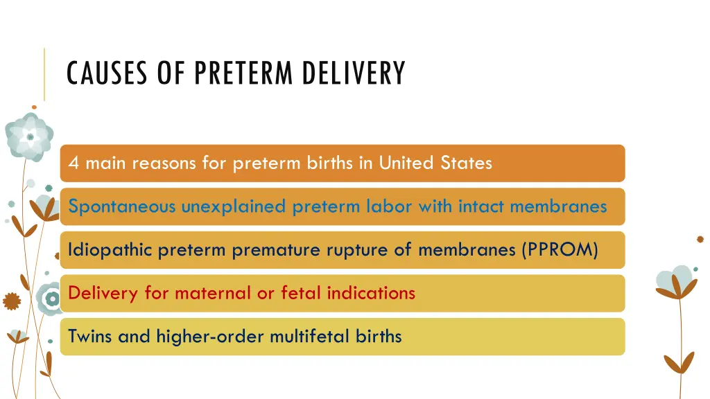 causes of preterm delivery