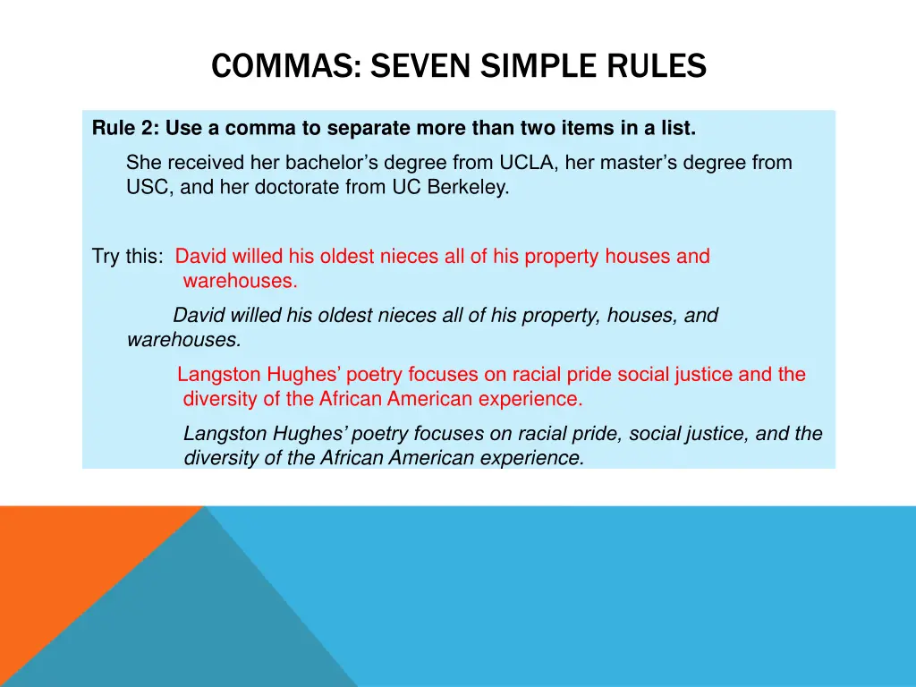 commas seven simple rules 1