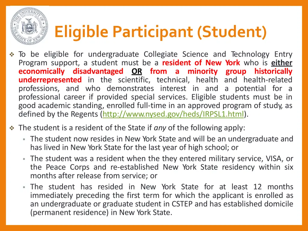 eligible participant student