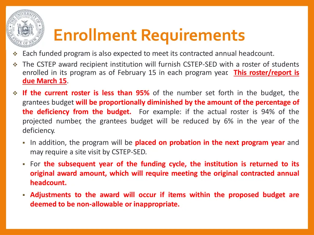 enrollment requirements