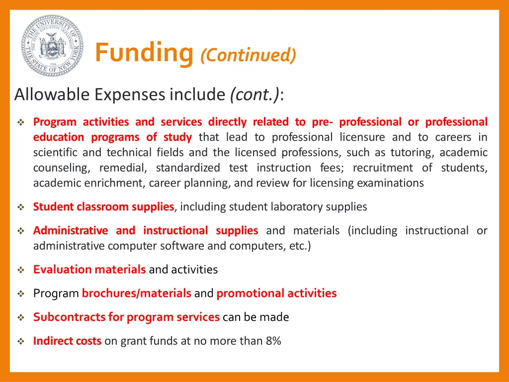 funding continued 1