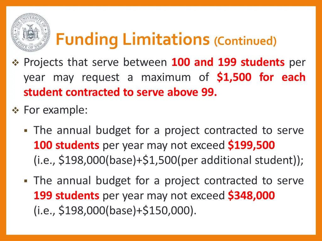 funding limitations continued 1