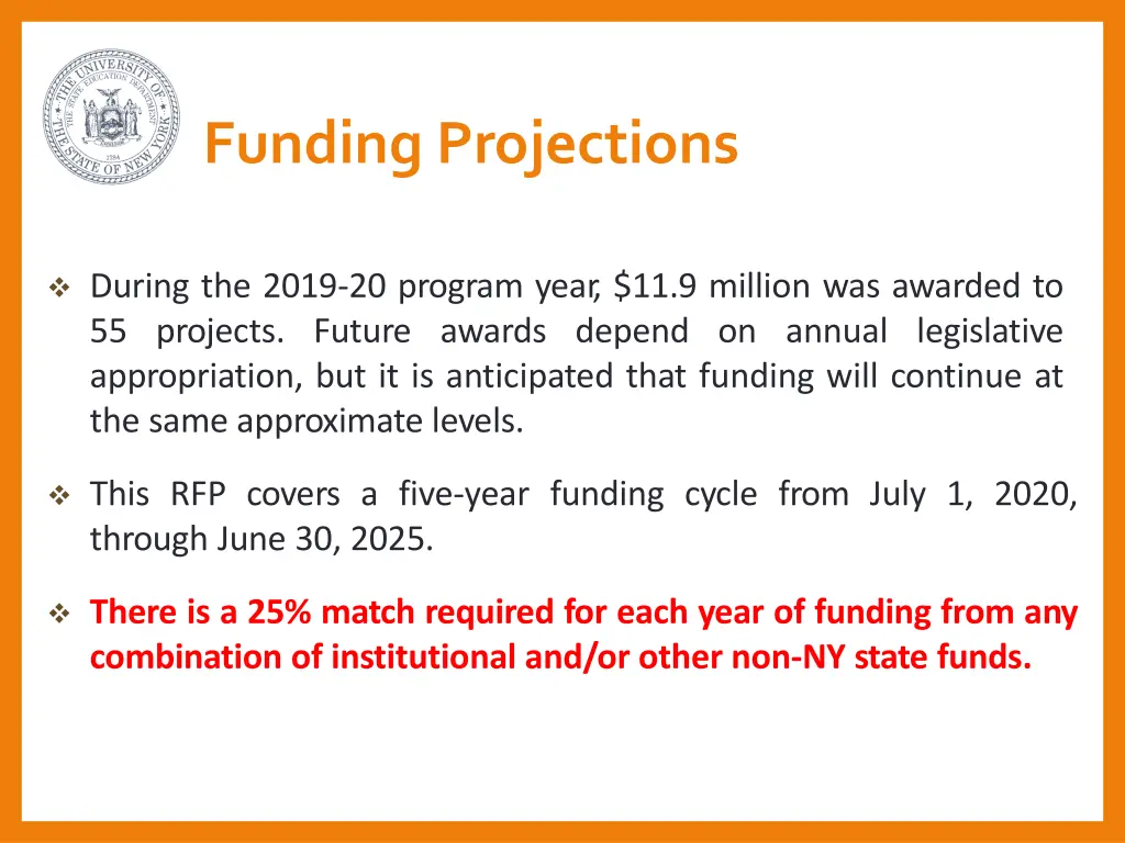 funding projections