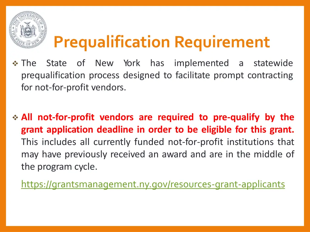 prequalification requirement