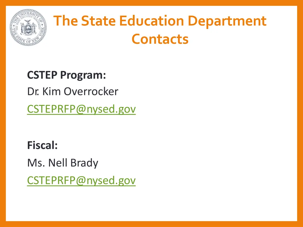 the stateeducation department contacts