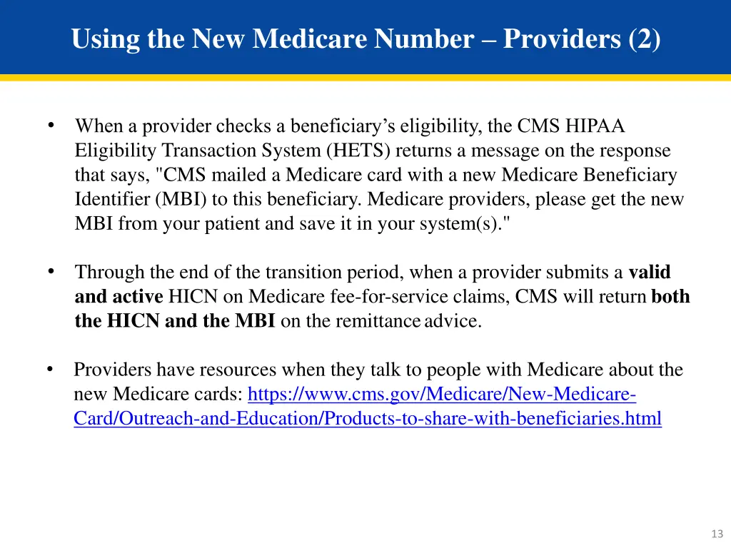 using the new medicare number providers 2