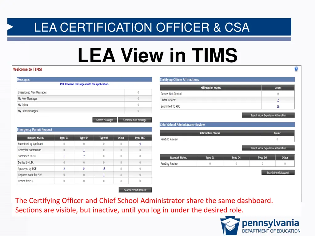 lea certification officer csa lea view in tims