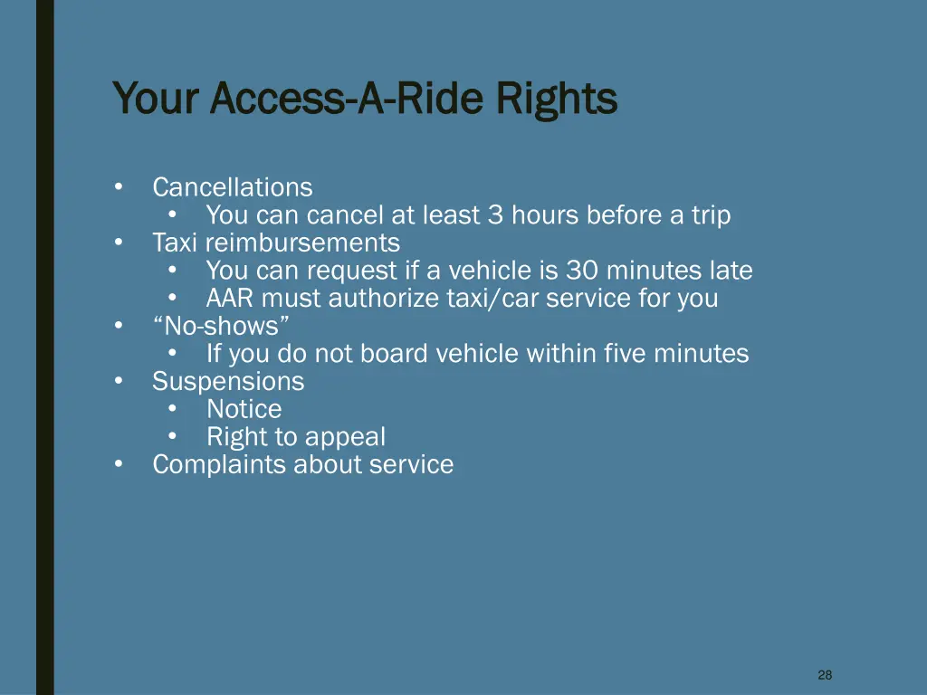 your access your access a a ride rights