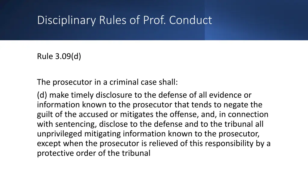 disciplinary rules of prof conduct