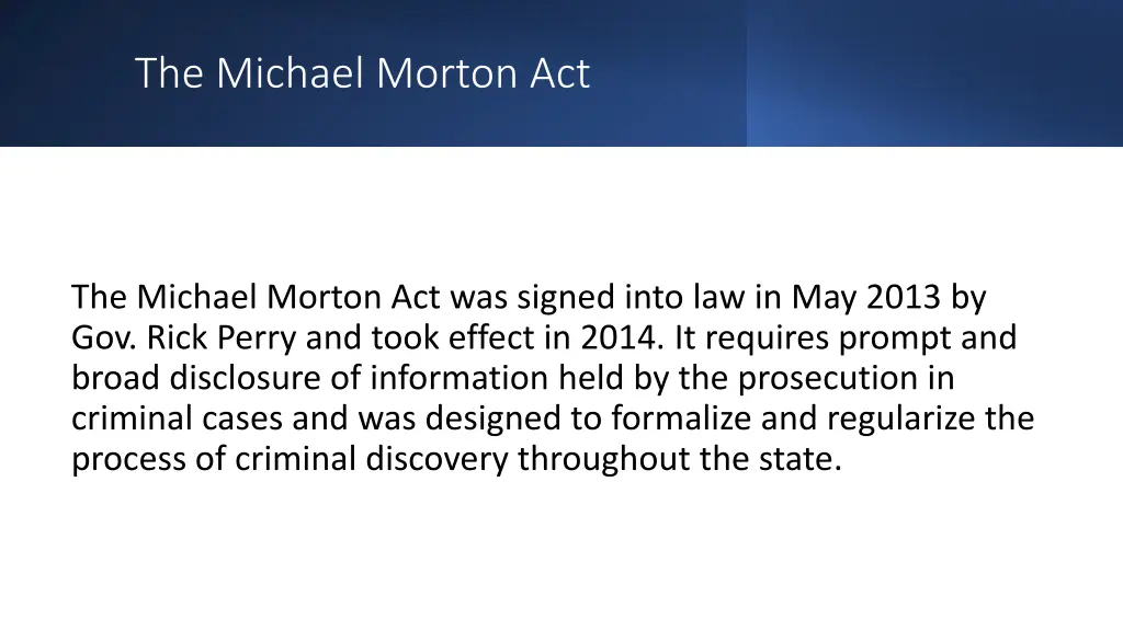 the michael morton act 1