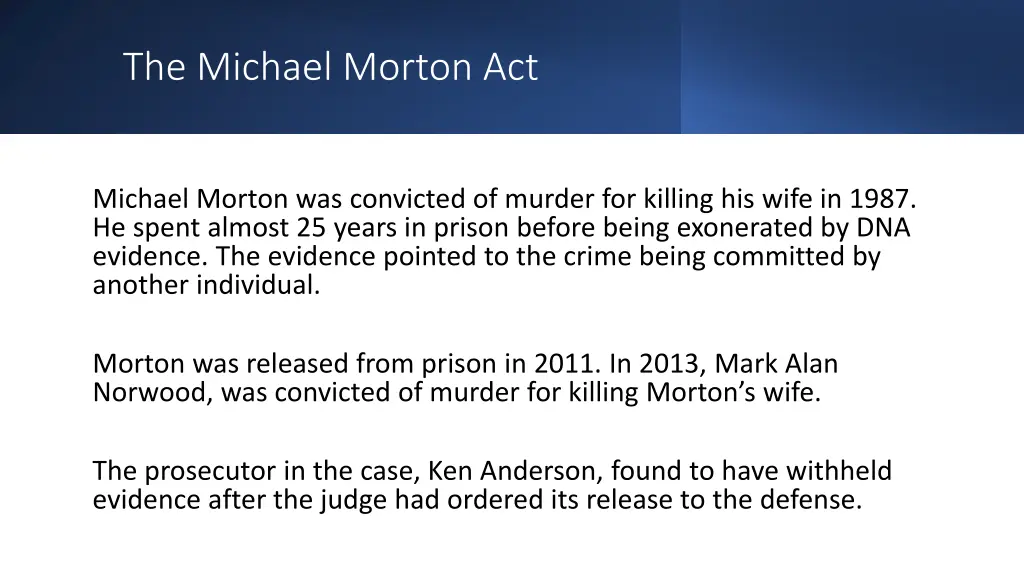 the michael morton act