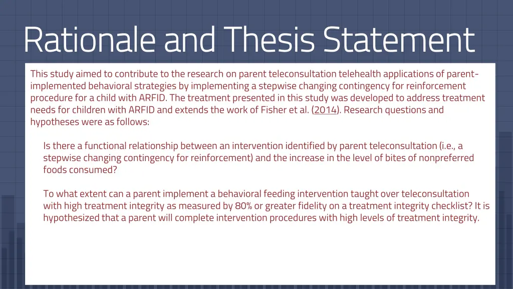 rationale and thesis statement this study aimed