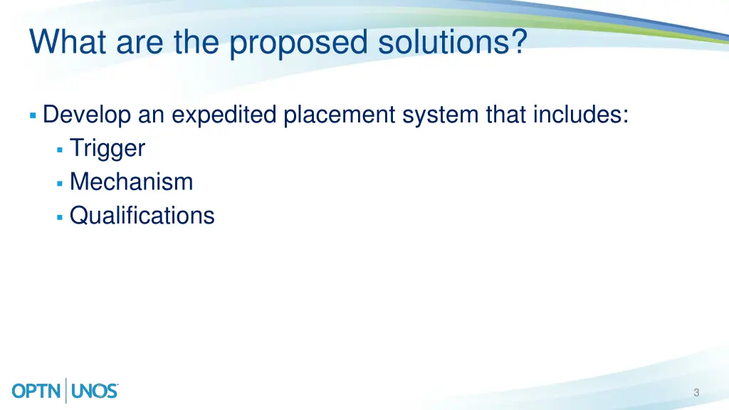 what are the proposed solutions