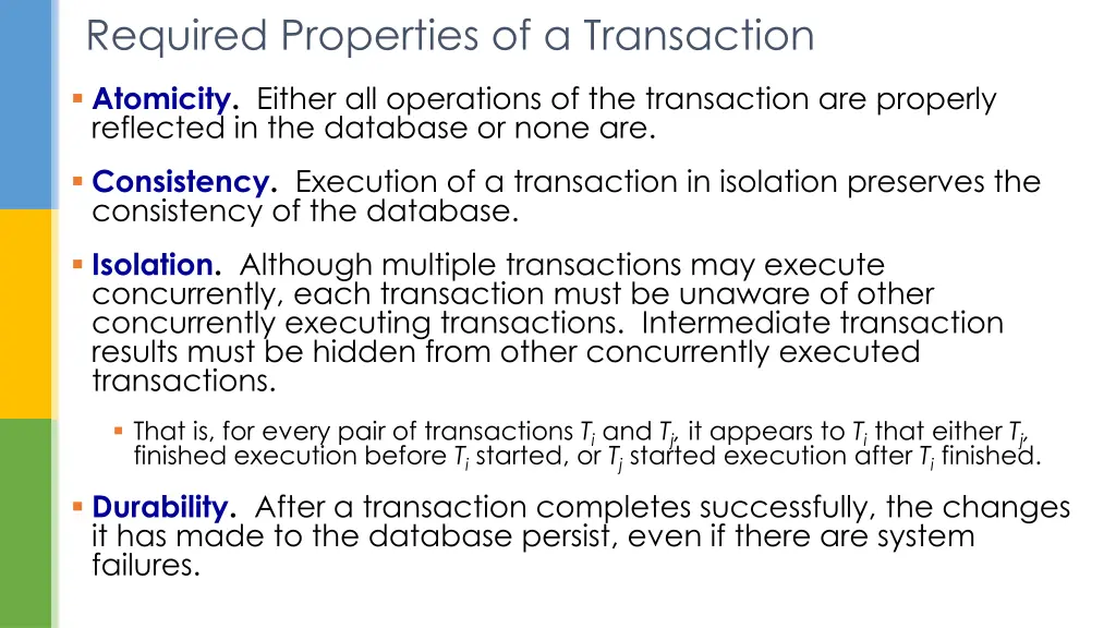 required properties of a transaction 2