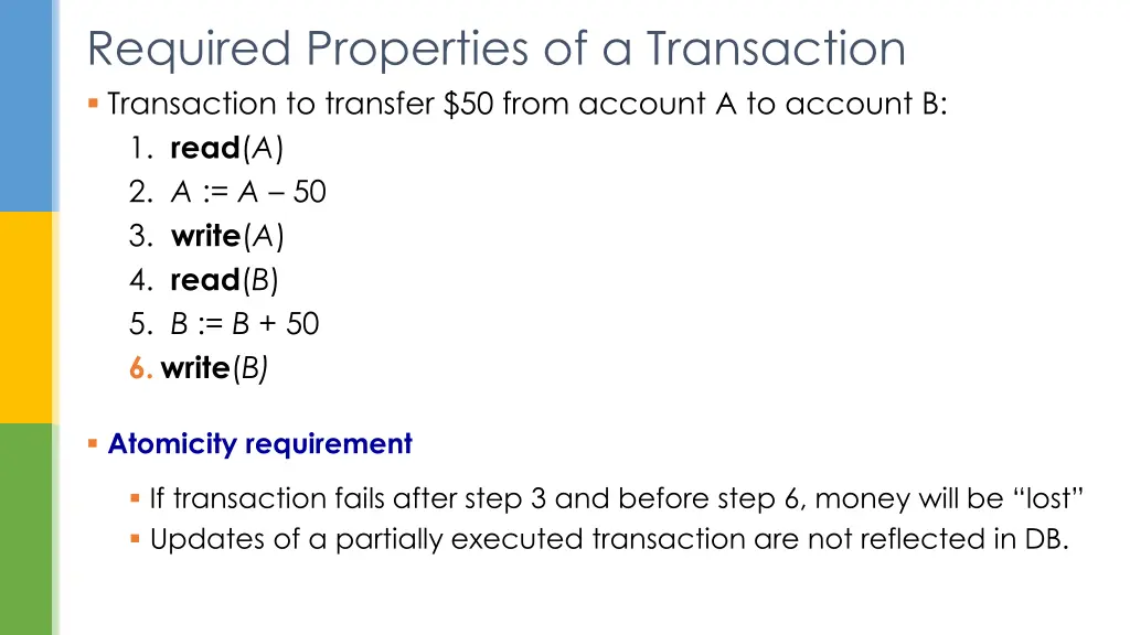 required properties of a transaction transaction