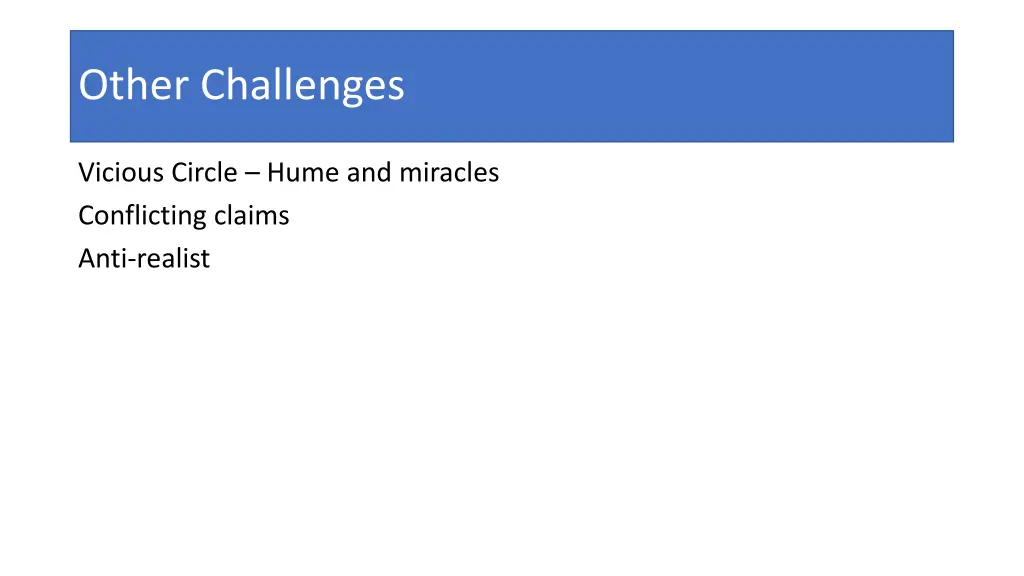 other challenges