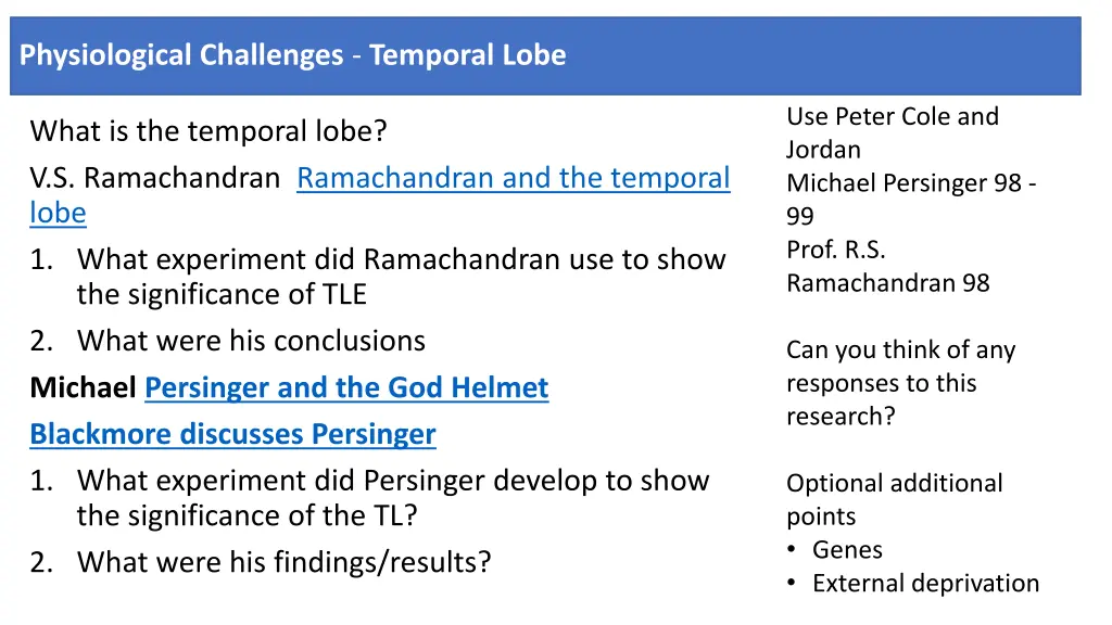 physiological challenges temporal lobe