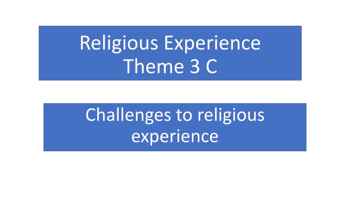 religious experience theme 3 c