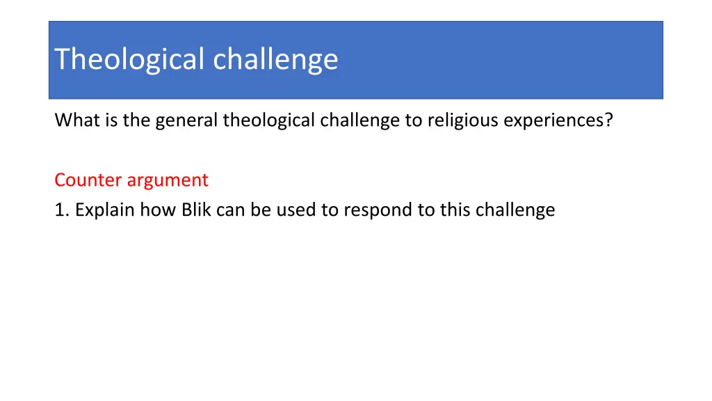 theological challenge 1