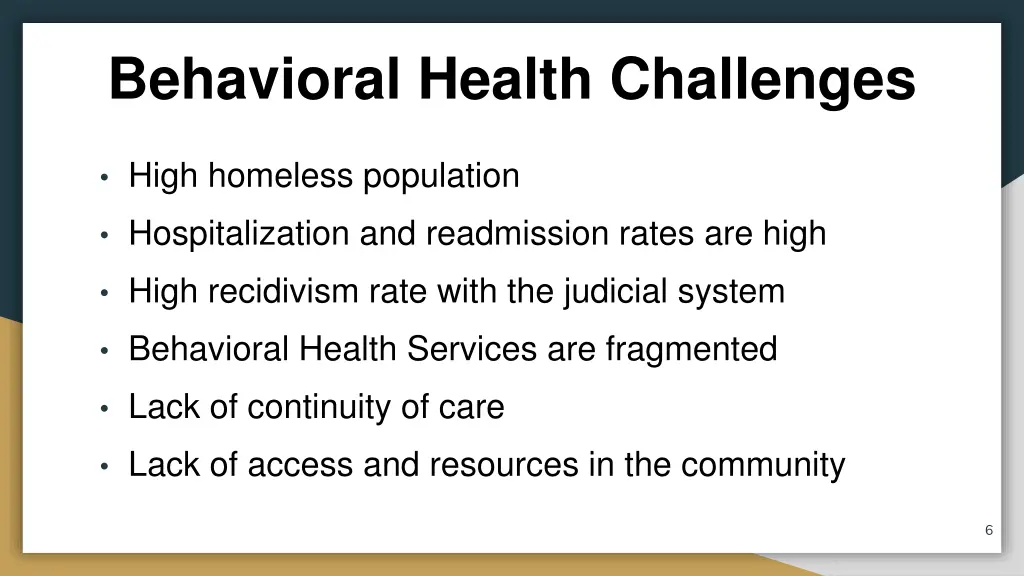 behavioral health challenges