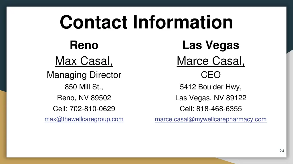 contact information reno max casal managing