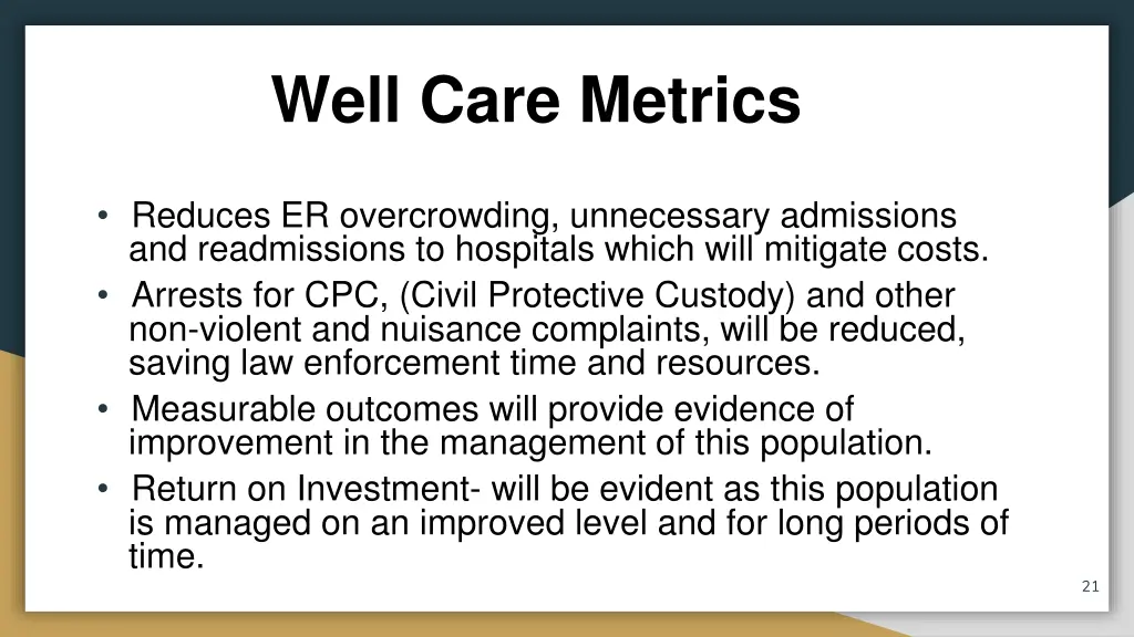 well care metrics