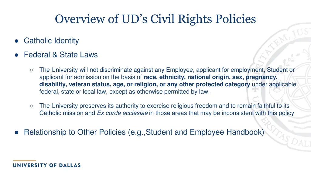 overview of ud s civil rights policies