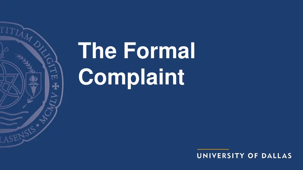 the formal complaint