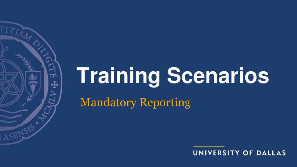 training scenarios