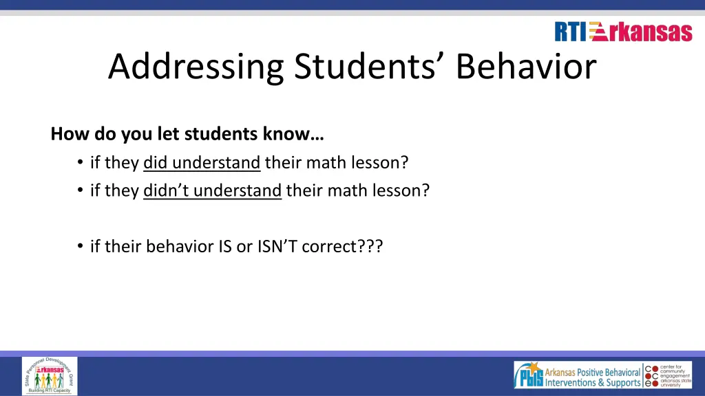 addressing students behavior