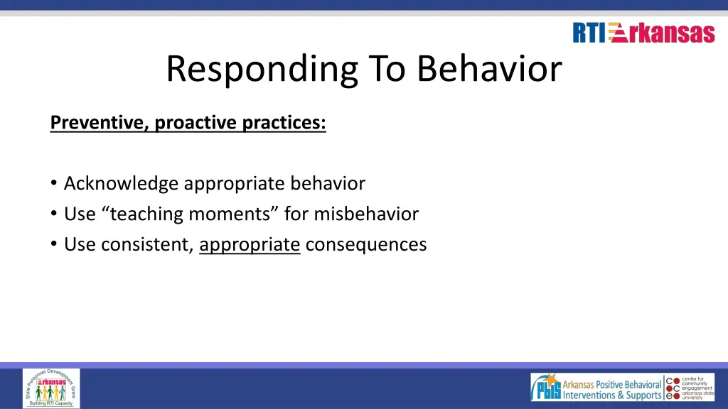 responding to behavior