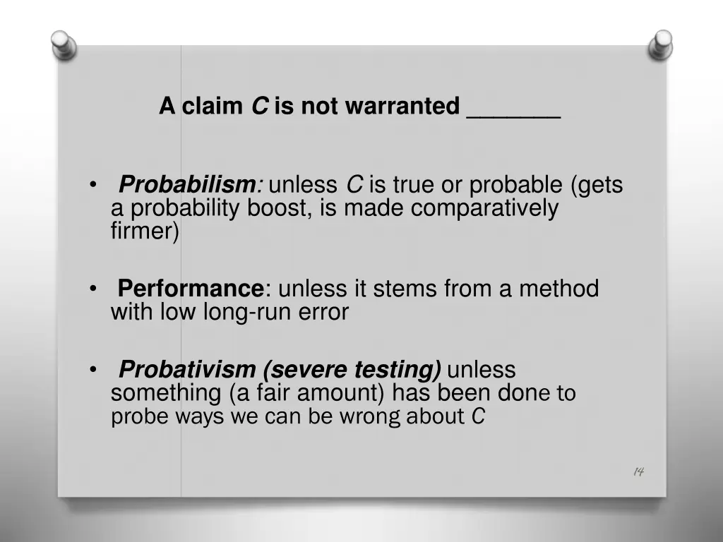 a claim c is not warranted