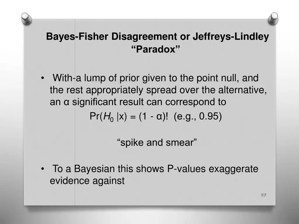 bayes fisher disagreement or jeffreys lindley