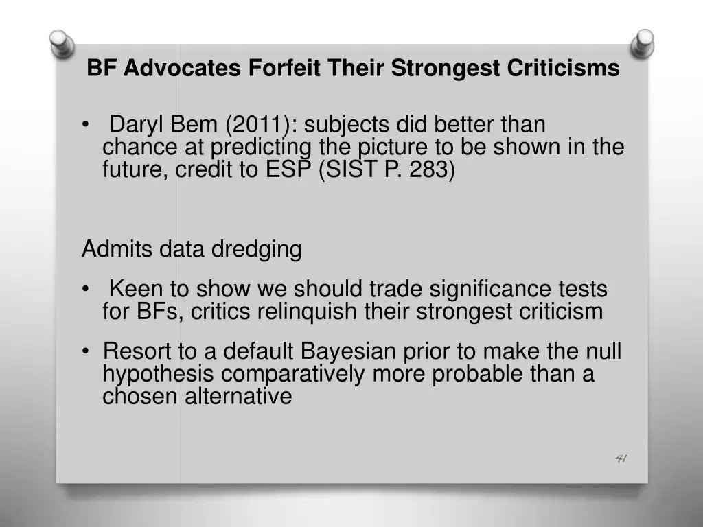 bf advocates forfeit their strongest criticisms