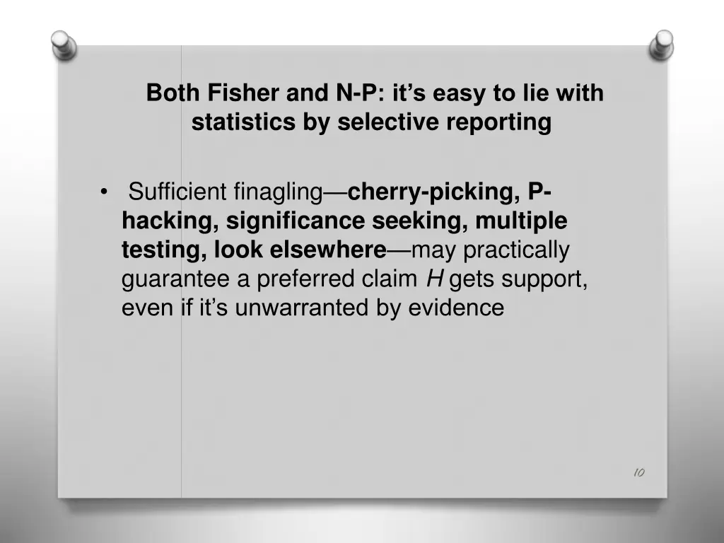 both fisher and n p it s easy to lie with