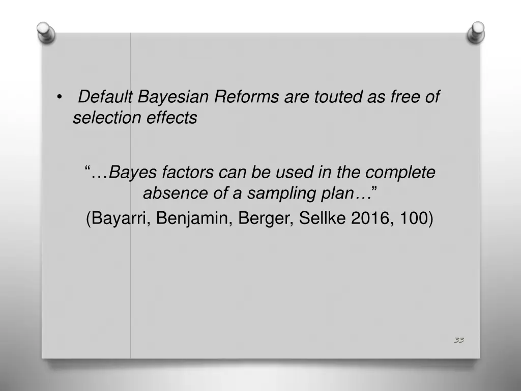 default bayesian reforms are touted as free