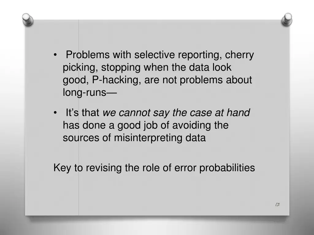 problems with selective reporting cherry picking