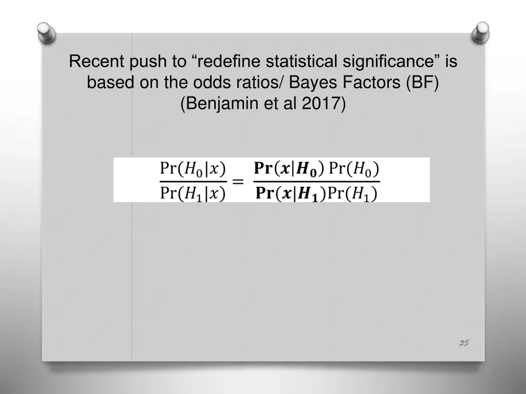 recent push to redefine statistical significance