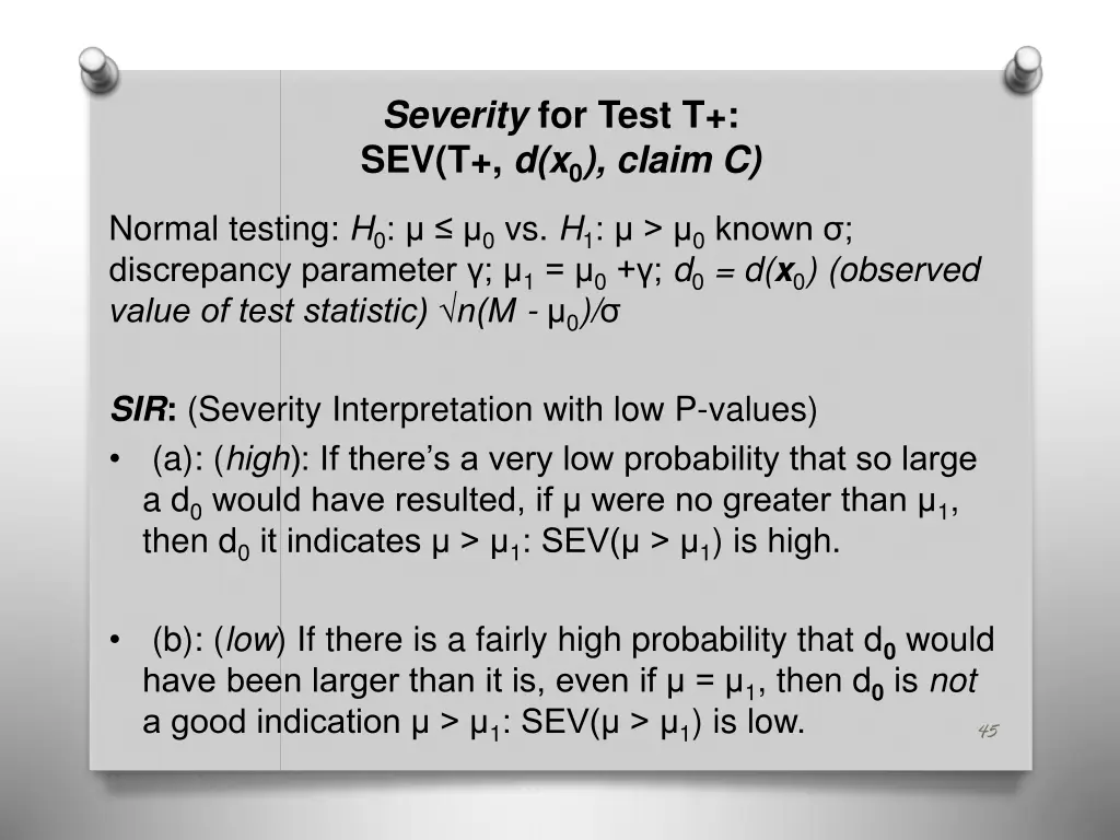 severity for test t sev t d x 0 claim c