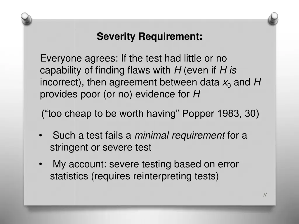 severity requirement