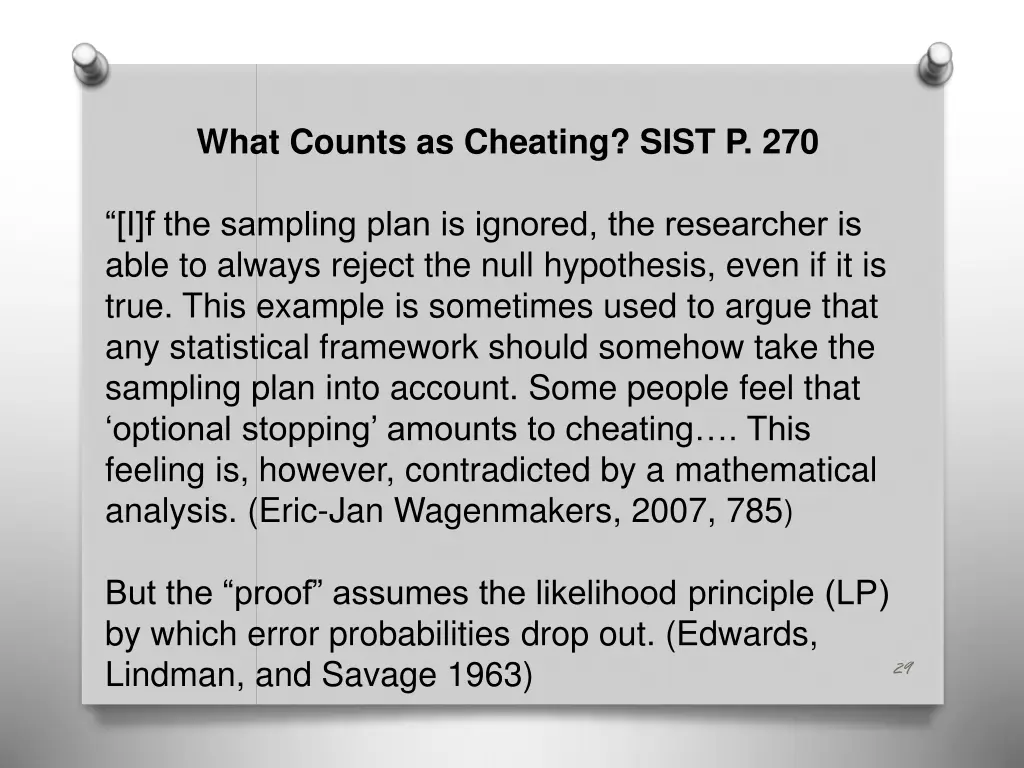 what counts as cheating sist p 270