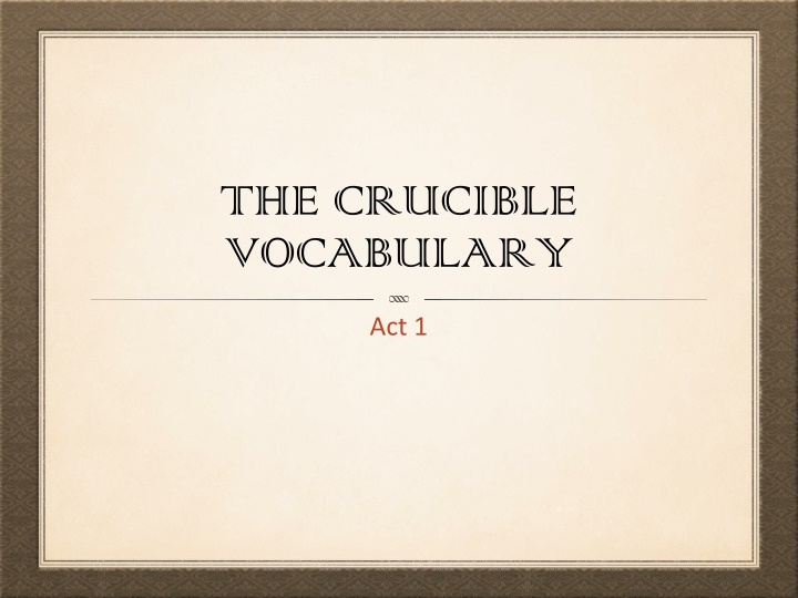 the crucible vocabulary