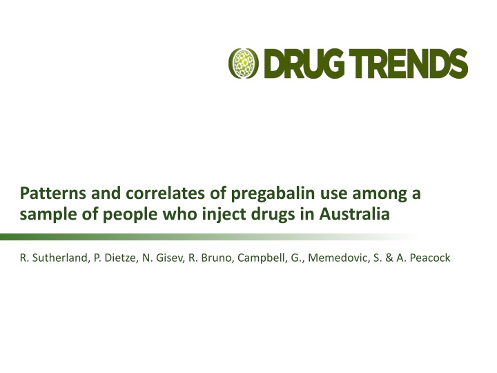 patterns and correlates of pregabalin use among