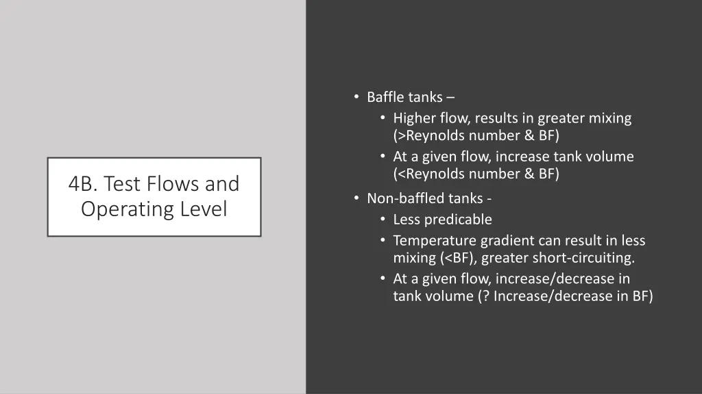 baffle tanks higher flow results in greater