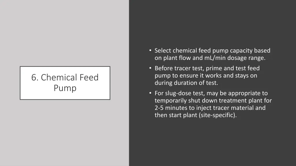 select chemical feed pump capacity based on plant