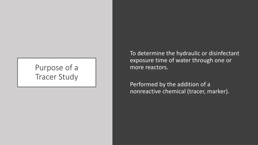 to determine the hydraulic or disinfectant