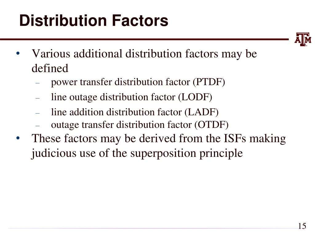 distribution factors