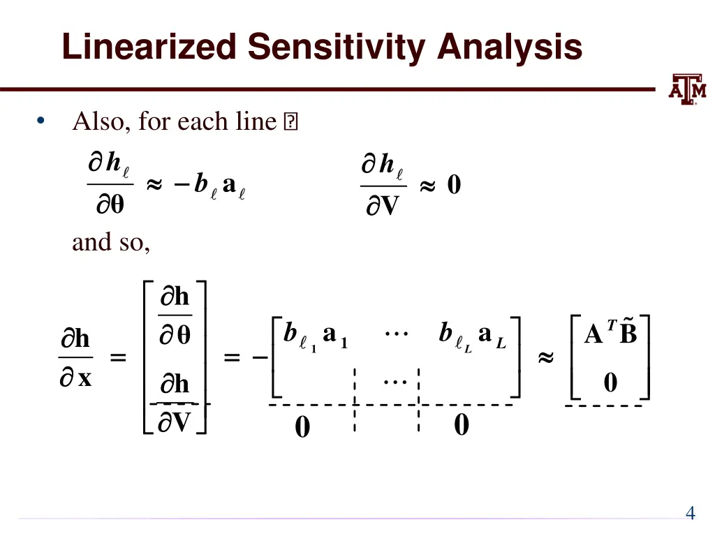 linearized sensitivity analysis 1